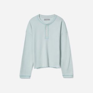 NWT Everlane Organic Cotton Waffle Henley in Ice Blue, Medium